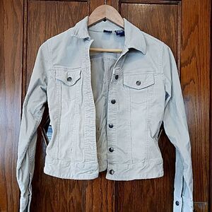 Corduroy Stretch Jean Jacket Beige